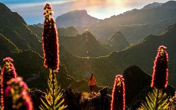 Girl Hiking at Sunset View - HD Wallpaper | Free Download | 4K Ultra HD