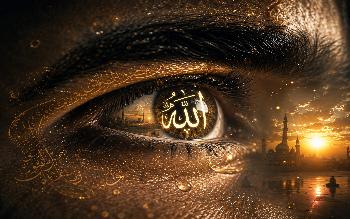 Eye Reflecting Arabic Calligraphy - HD Wallpaper | Free Download | 4K Ultra HD