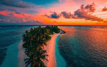 Sunset View at Tropical Island - HD Wallpaper | Free Download | 4K Ultra HD