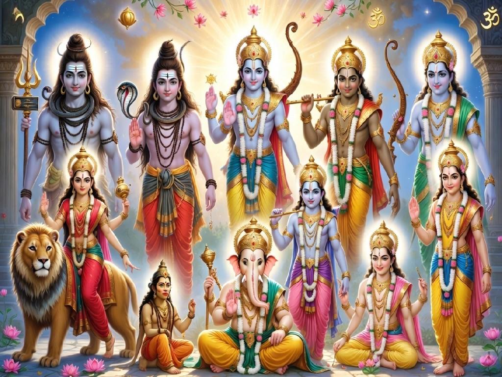 Hindu gods divine artwork 1024x768