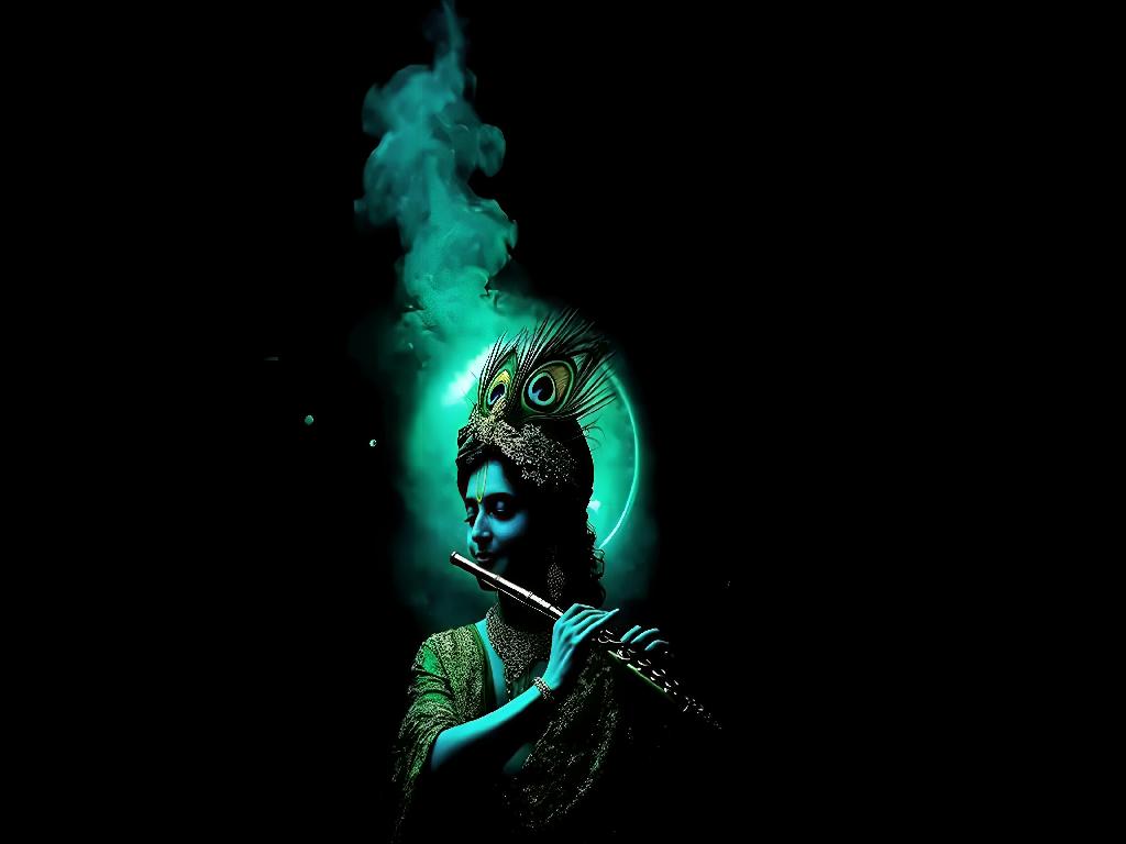 Neon krishna art 1024x768