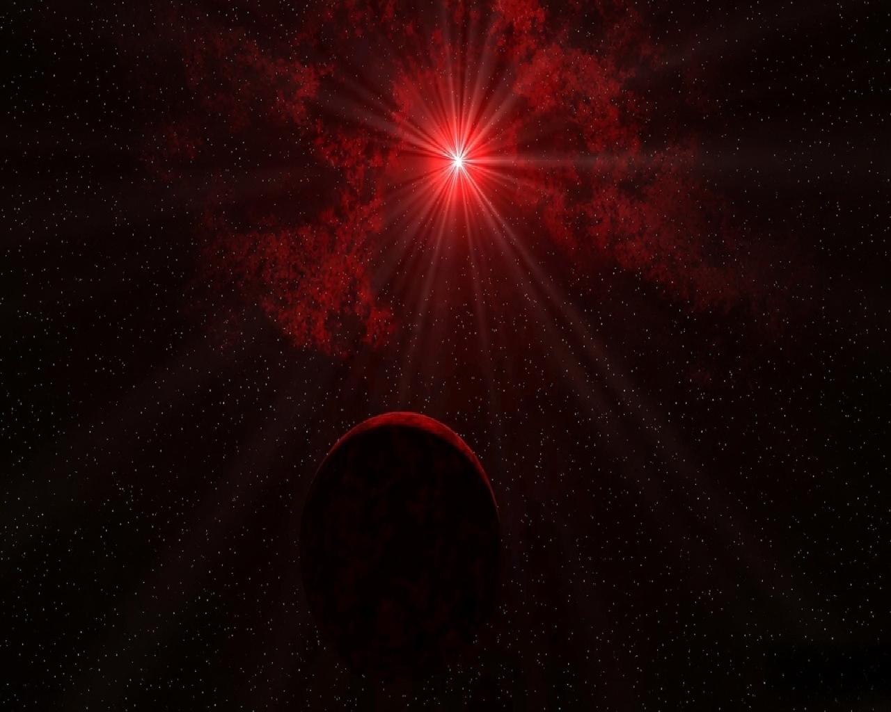 Red burst dark planet 1280x1024