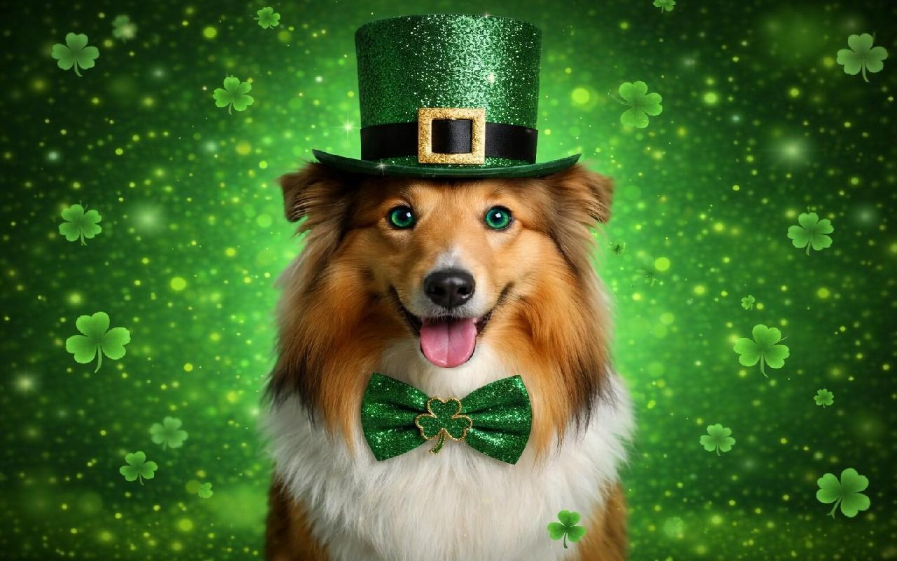 Shamroc hat smiling puppy 1280x800