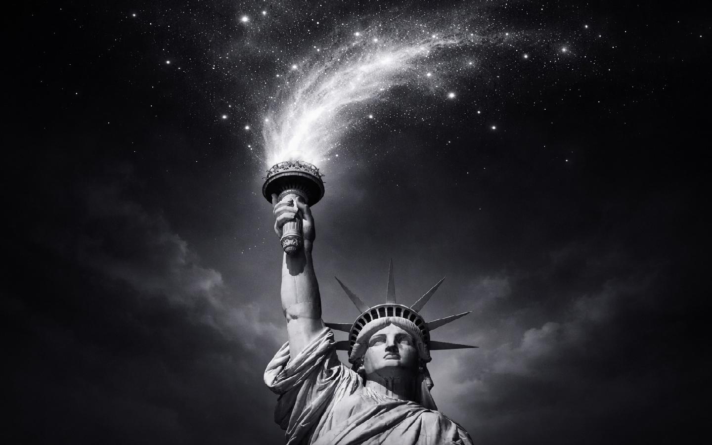 Statue of liberty galaxy torch 1440x900