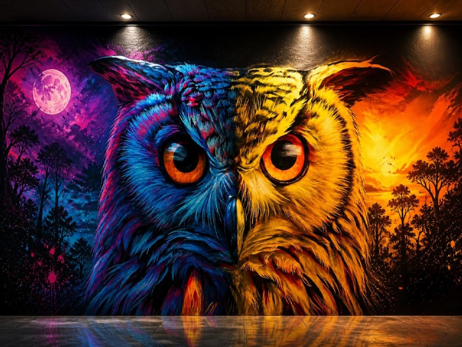 Owl wall art 1600x1200