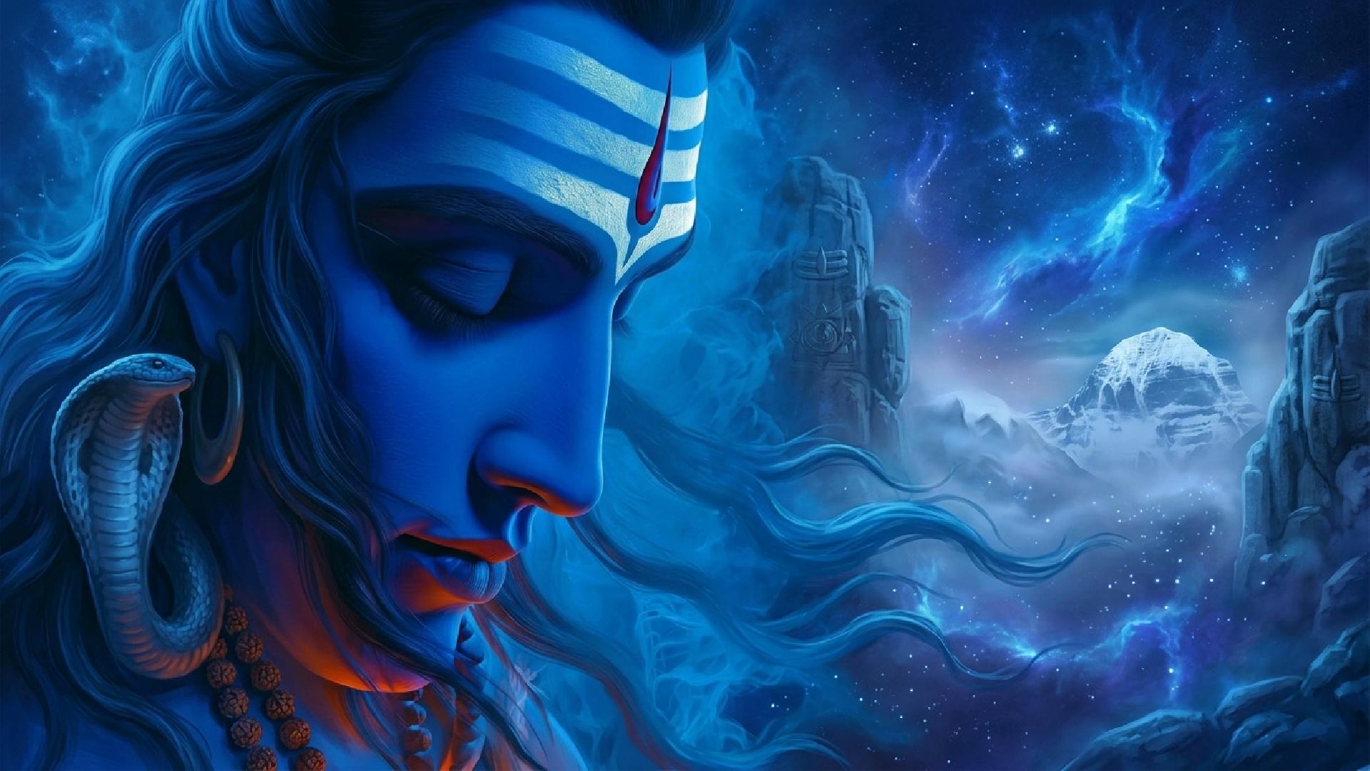 Shiva meditating mount kailash 1920x1080