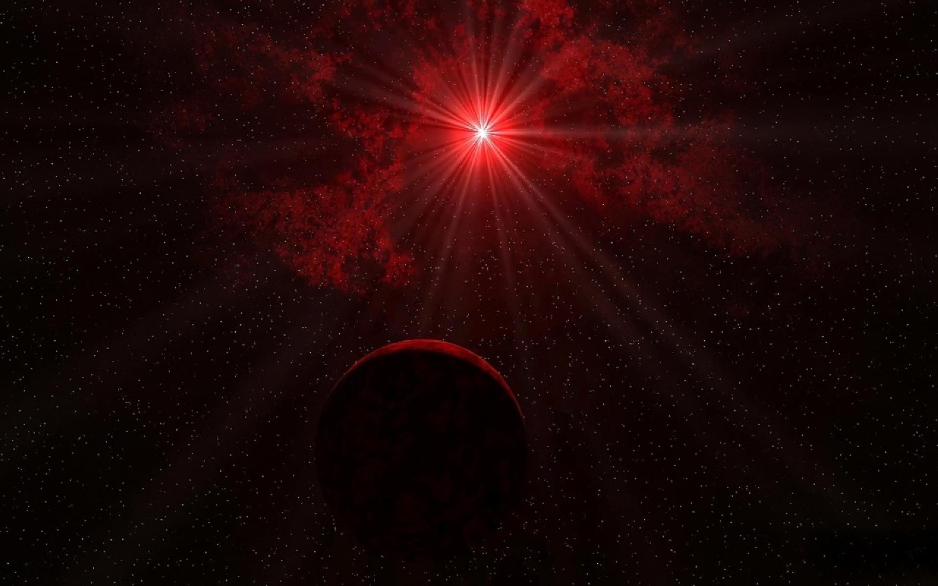 Red burst dark planet 1920x1200