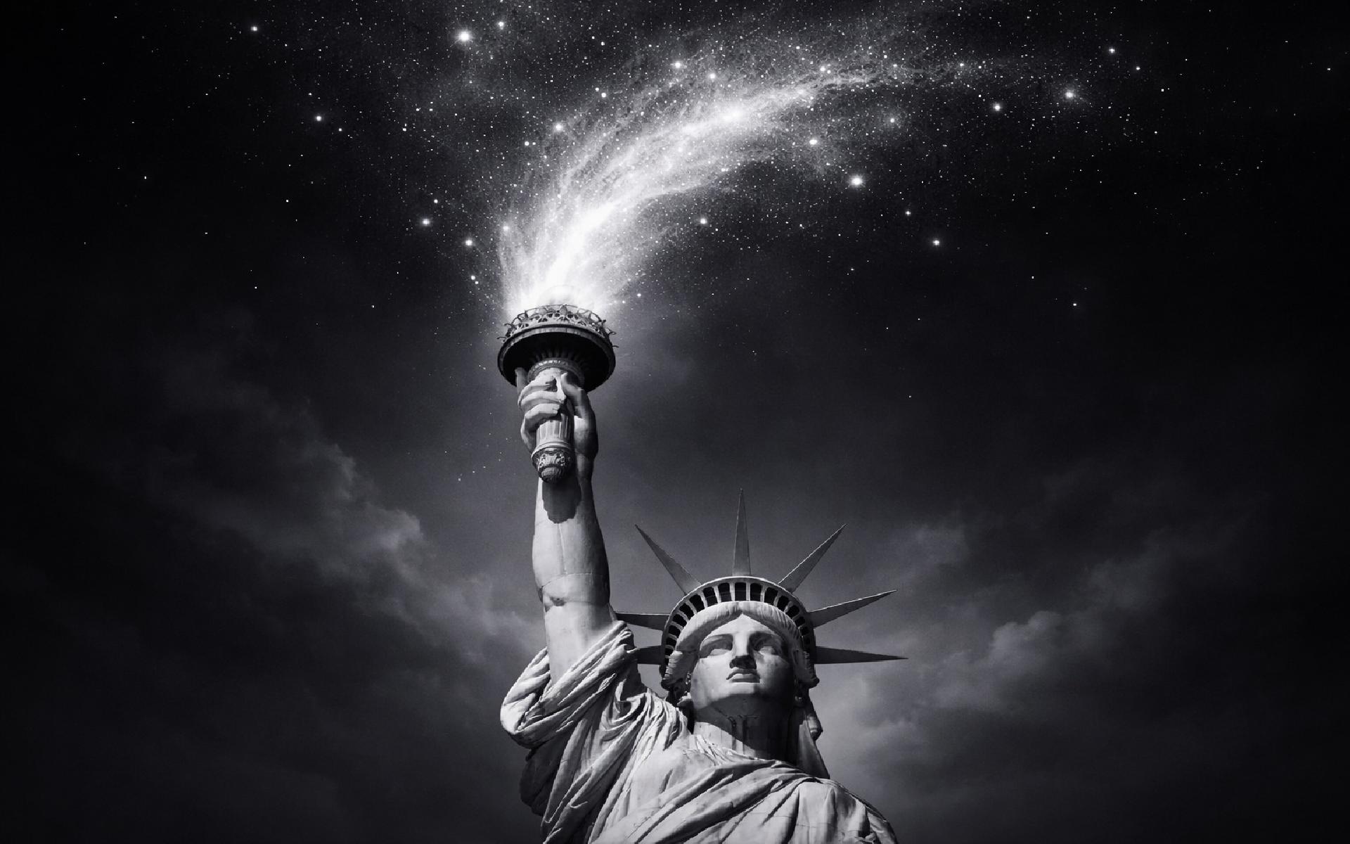 Statue of liberty galaxy torch 1920x1200