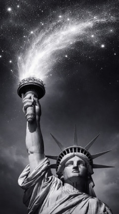 Statue of liberty galaxy torch 240x432