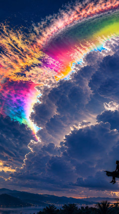 Sunset rainbow cloudscape 240x432