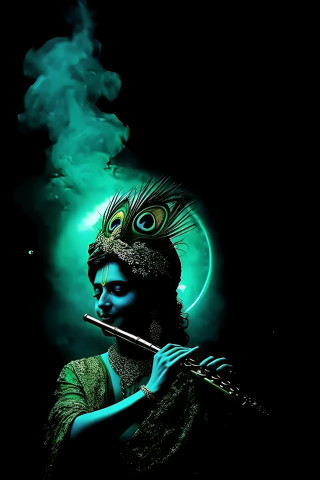 Neon krishna art 320x480
