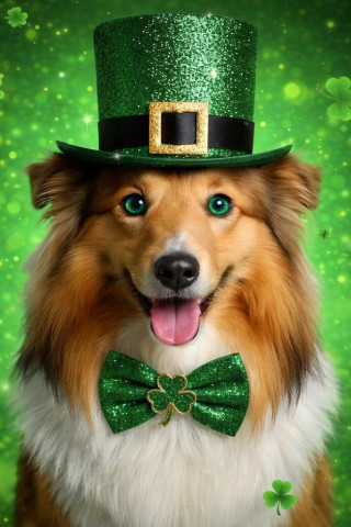 Shamroc hat smiling puppy 320x480