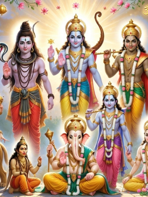 Hindu gods divine artwork 480x640