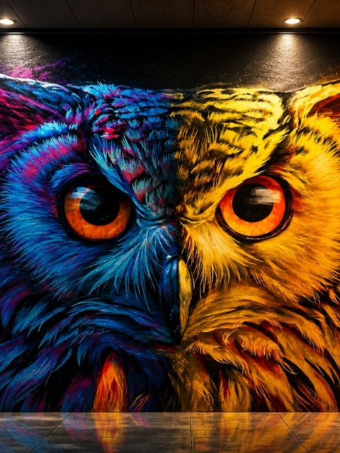 Owl wall art 480x640