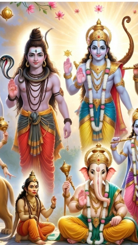 Hindu gods divine artwork 480x854