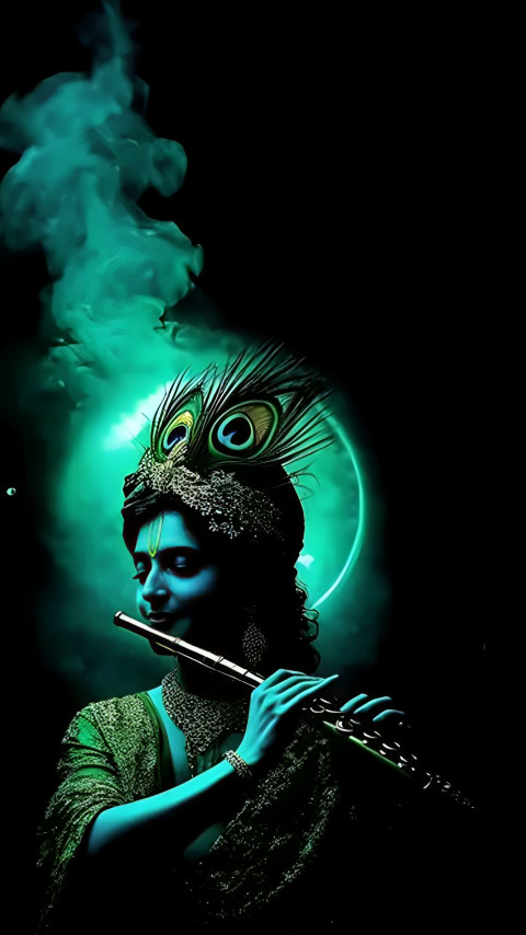 Neon krishna art 480x854