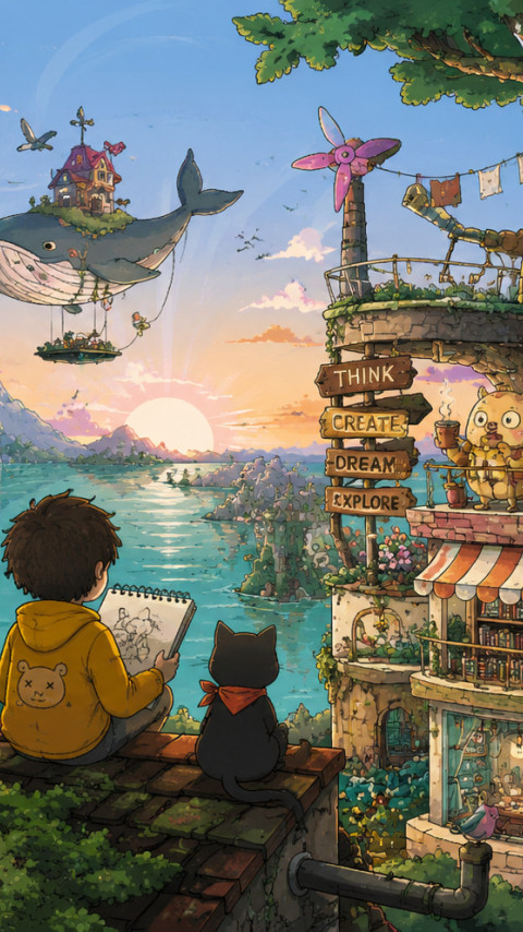 Rooftop sketching sunset 480x854