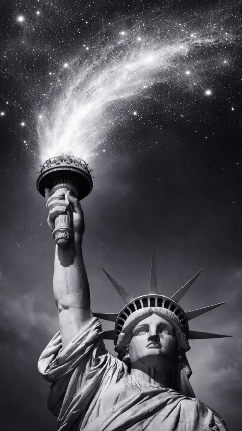 Statue of liberty galaxy torch 480x854