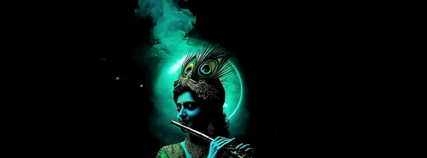 Neon krishna art 851x315