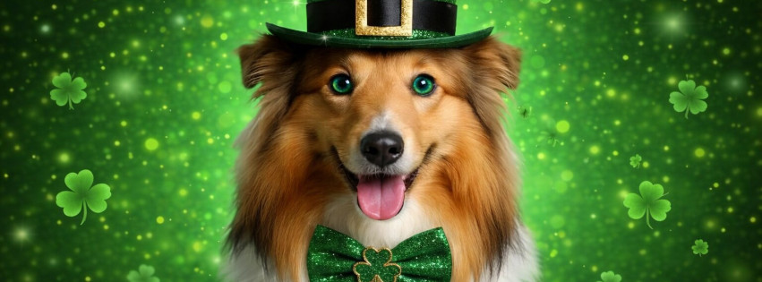 Shamroc hat smiling puppy 851x315