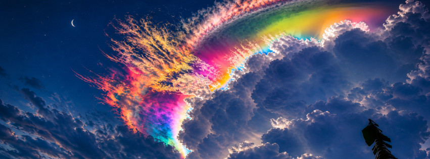 Sunset rainbow cloudscape 851x315